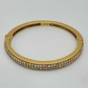 J Crew Gold Tone Hinged Pave Bangle